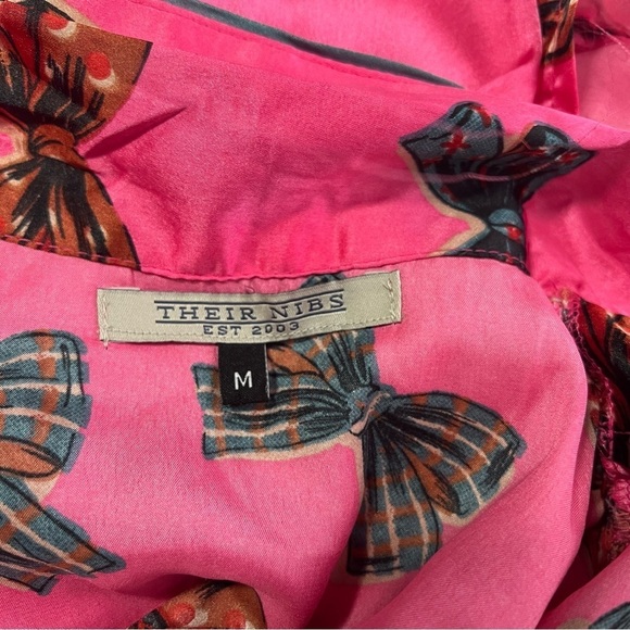 Their Nibs Women’s Medium Satin Shortie Pyjamas Pink Bow Print Sleepwear NWOT - Picture 5 of 13